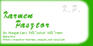 karmen pasztor business card